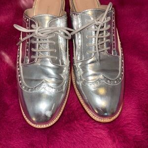 Banana Republic Shiny Silver Women's Loafers